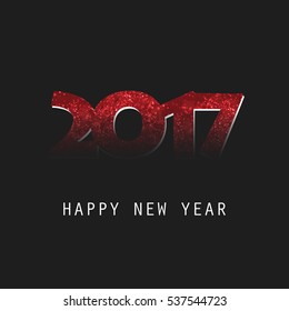 Sparkling Red and Black New Year Card, Cover or Flyer Design Background - 2017