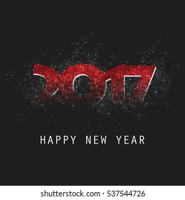 Sparkling Red and Black New Year Card, Cover or Flyer Design Background - 2017