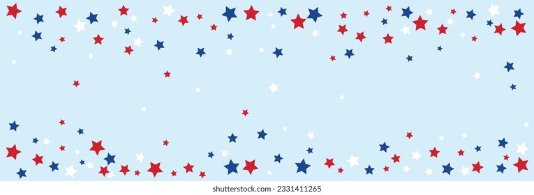 Sparkling red, blue and white stars background. Magic shining flying stars on night sky glitter cosmic backdrop, sparkle vector border.
Twinkle. 