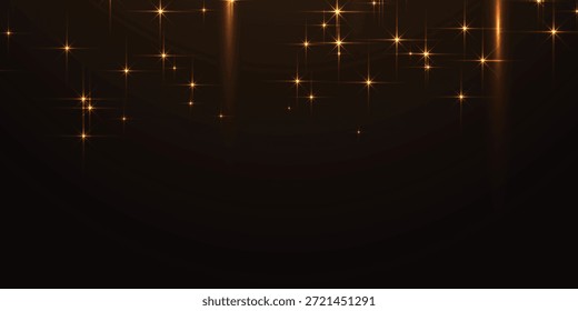 Luces brillantes rojas se dispersan por el fondo oscuro con cálidas ráfagas de estrellas y destellos eps10