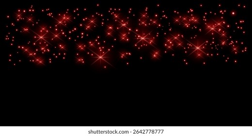 Sparkling red magic dust particles.	