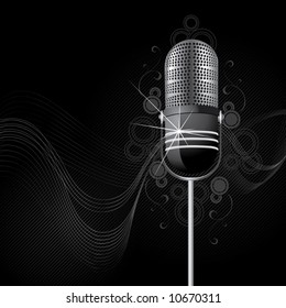 Sparkling retro a microphone