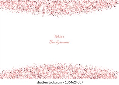 Sparkling rose gold dust.Vector horizontal background with glitter and space for text.	