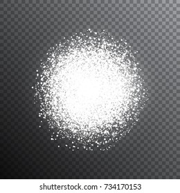 Sparkling round snow frame. Snowflakes circle.