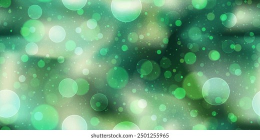 Sparkling sage gradient mesh seamless pattern with bokeh effect and noise texture. Jade green luxury wallpaper. Abstract vector illustration.