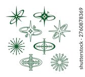 Sparkling shapes, retro elements in vector files