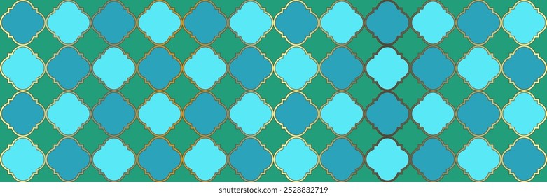 Sparkling Shiny Pattern. Cool Arabic Pattern. Traditional Seamless Arabian Poster. Quatrefoil Persian Ethnic Tesselation. Geometric Trellis Tile. Noble Ottoman Mosaic. Modern Geo Clover.