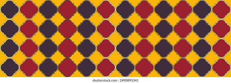 Sparkling Shiny Pattern. Geometric Trellis Tile. Royal Ottoman Pattern. Quatrefoil Persian Ethnic Tesselation. Traditional Seamless Oriental Poster. Trendy Geo Hijri. Cool Arabic Texture.