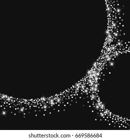 Sparkling silver. Abstract crescents with sparkling silver on black background. Vector illustration.
