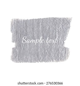 Sparkling silver acrylic stain. Vector metallic paint blob banner.