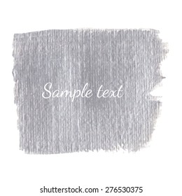 Sparkling silver acrylic stain. Vector metallic paint blob banner.