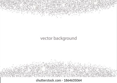 Sparkling silver dust.Vector horizontal background with glitter and space for text.	