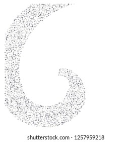 sparkling silver glitter wave lines, metal christmas confetti swirl. light magic shining Flying glitter dots trail, sparkle vector border backdrop. shimmer shiny halftone abstract background