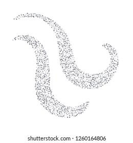 sparkling silver glitter wave lines, metal christmas confetti swirl. light magic shining Flying glitter dots trail, sparkle vector border backdrop. shimmer shiny halftone abstract background
