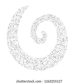 sparkling silver glitter wave lines, metal christmas confetti swirl. light magic shining Flying glitter dots trail, sparkle vector border backdrop. shimmer shiny halftone abstract background