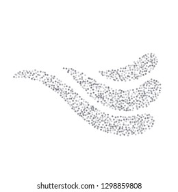 sparkling silver glitter wave lines, metal christmas confetti swirl. light magic shining Flying glitter dots trail, sparkle vector border backdrop. shimmer shiny halftone abstract background