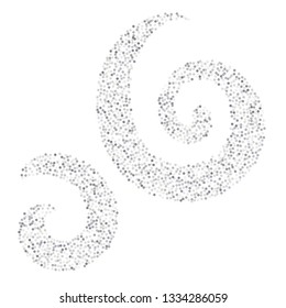 sparkling silver glitter wave lines, metal christmas confetti swirl. light magic shining Flying glitter dots trail, sparkle vector border backdrop. shimmer shiny halftone abstract background