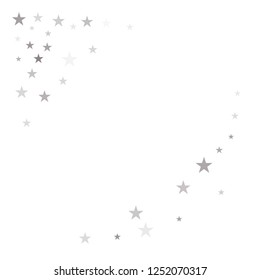 Sparkling silver stars background, silvern christmas lights confetti falling.