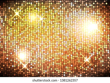 Sparkling spangles. Shiny glowing particle sequins. Abstract background. Vector illustration.