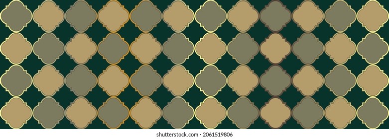 Sparkling Sparkle Pattern. Elegant Seamless Arabian Banner. Cool Oriental Mosaic. Quatrefoil Moroccan Ethnic Tesselation. Geometric Trellis Tile. Royal Arabesque Pattern. Simple Geo Trellis.