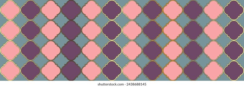Sparkling Sparkle Pattern. Silver Arabesque Mosaic. Traditional Seamless Persian Banner. Quatrefoil Moroccan Ethnic Tesselation. Cool Arabian Pattern. Geometric Trellis Tile. Trendy Geo Hijri.