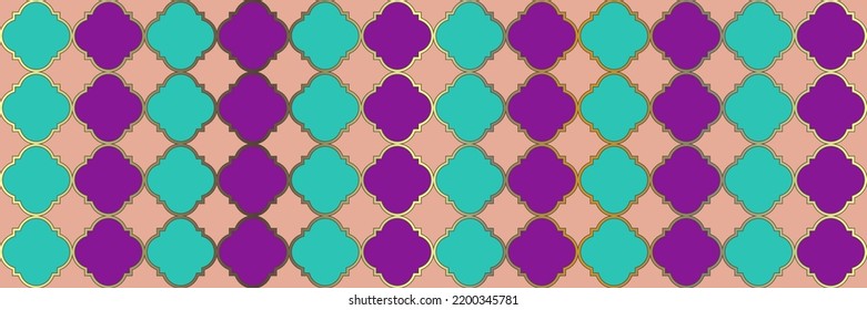 Sparkling Sparkle Pattern. Vintage Geo Ramadan. Geometric Trellis Tile. Quatrefoil Eastern Ethnic Tesselation. Cool Arabian Texture. Elegant Seamless Arabic Poster. VIP Arabesque Mosaic.