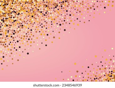 Sparkling Sparkle Vector Pink Background. Shiny Christmas Starry Texture. Glitter Shiny Illustration.  Gold Effect Shine Design.
