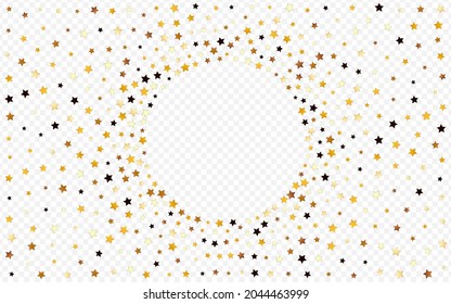 Sparkling Sparkle Vector Transparent Background. Gold Twinkle Glow Wallpaper. Starry Holiday Banner.  Gilded Effect Glitter Illustration.