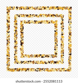 Sparkling Sparkle Vector Transparent Background. Golden Decoration Confetti Banner. Shine Galaxy Template.  Gilded Shimmer Rain Pattern.