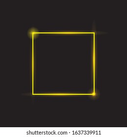 Sparkling squares with black background, shiny glowing vintage frame, illustration vector