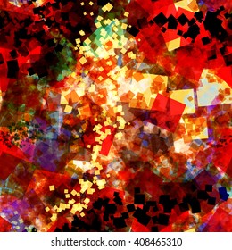 Sparkling squares. Digital space. Moves pixels. Dynamic background. Abstract seamless vector pattern. Technology, communication of information.