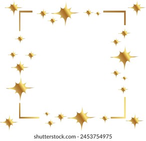 diseño de marco de borde en blanco de estrella brillante