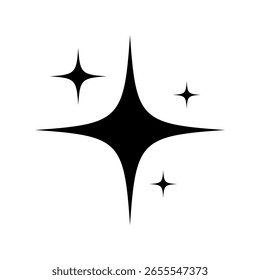 Estilo plano brillante de la estrella en el fondo blanco