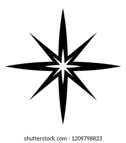 A sparkling star glyph icon vector 