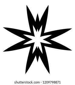 A sparkling star glyph icon vector 