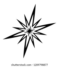 A sparkling star glyph icon vector 