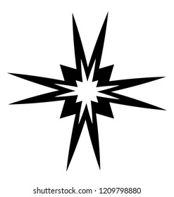 A sparkling star glyph icon vector 