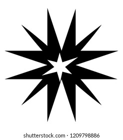 A sparkling star glyph icon vector 