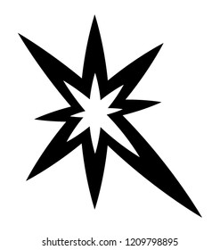 A sparkling star glyph icon vector 