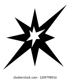 A sparkling star glyph icon vector 