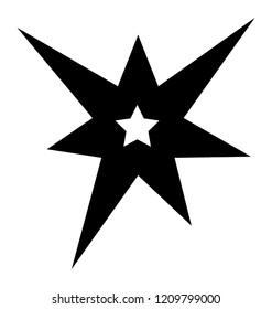 A sparkling star glyph icon vector 