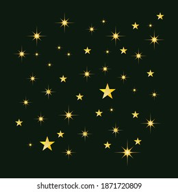 sparkling star golden background vector illustration design