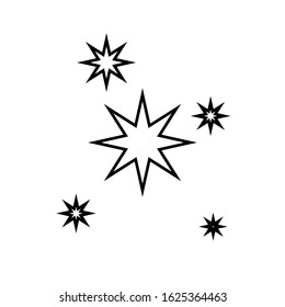 A sparkling star icon. The stars are shining light effects. EPS 10