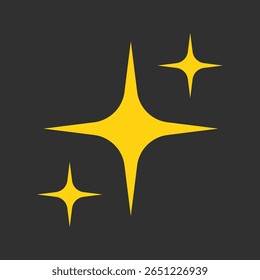 A sparkling star. Isolated on a black background