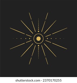 A sparkling star, a magical glow. Fairytale simple hand drawn illustration, icon. Starlight effect, vector.