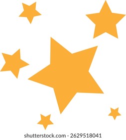 Icono de clasificación de estrellas brillantes Ilustración plana de Vector