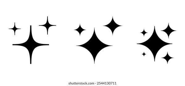 Colección de Vector de estrella brillante. Estrella, brillo, brillo iconos. Iconos de estrellas brillantes. Png transparente y Ilustración vectorial