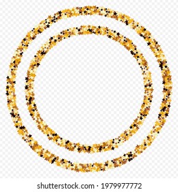 Sparkling Star Vector Transparent Background. Gilded Xmas Space Design. Sky Festive Wallpaper.  Shiny Christmas Glow Border.