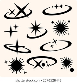 Sparkling Starburst Designs with background cream