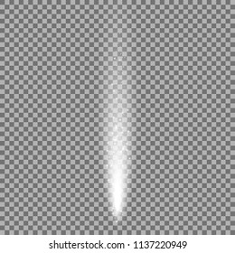 Sparkling stardust, falling particles of light on transparent background, light effect, white color